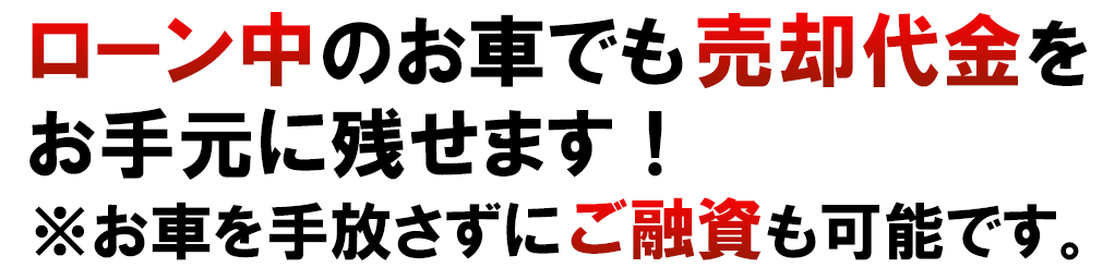 ローン中のお車で資金調達 あなたのビジネスライフ＆ライフスタイルをサポート致します。